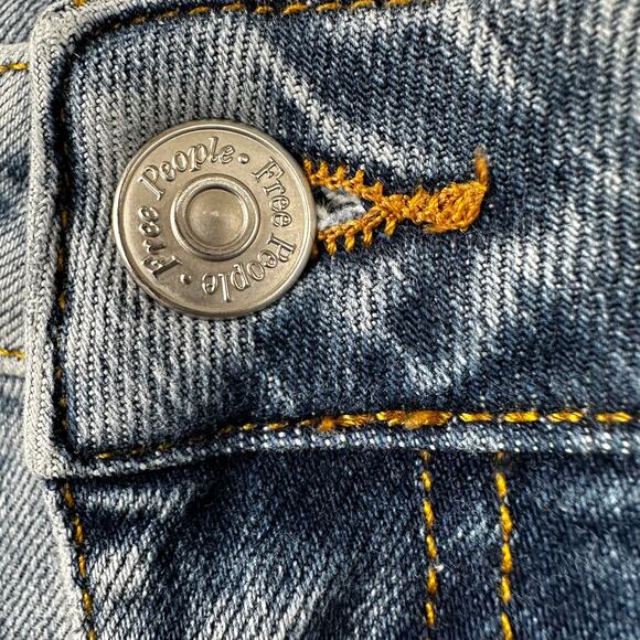 Free People Rita Crop Flare Jean Raw Hem Medium Wash Women's 29 Boho - Picture 7 of 11